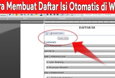 Cara Membuat Daftar Isi di Word 2010